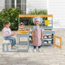 Outdoor Mud Kitchen and Picnic Table with Accessories – Grey