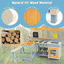 Outdoor Mud Kitchen and Picnic Table with Accessories – Grey