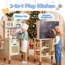 Green Play Kitchen with Lights, Coffee Maker and Chalkboard – Green