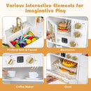 Wooden Play Kitchen with Light-Up Stove and Ice Dispenser – White