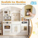 Wooden Play Kitchen with Light-Up Stove and Ice Dispenser – White