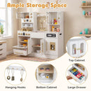 Wooden Play Kitchen with Light-Up Stove and Ice Dispenser – White