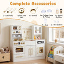 Wooden Play Kitchen with Light-Up Stove and Ice Dispenser – White