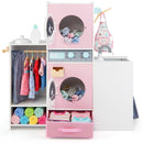 Wooden Laundry Playset with Ironing Board and Sink – Pink
