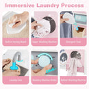 Wooden Laundry Playset with Ironing Board and Sink – Pink