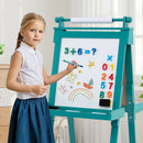Folding Wooden Art Easel with Three Height Settings – Green