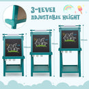 Folding Wooden Art Easel with Three Height Settings – Green