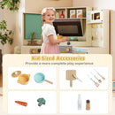 Corner Play Kitchen with Pull-Out Bin and Lights – Beige
