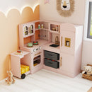 Corner Play Kitchen with Pull-Out Countertop and Ice Maker – Pink