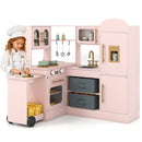 Corner Play Kitchen with Pull-Out Countertop and Ice Maker – Pink