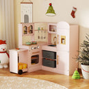 Corner Play Kitchen with Pull-Out Countertop and Ice Maker – Pink