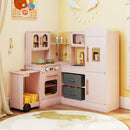 Corner Play Kitchen with Pull-Out Countertop and Ice Maker – Pink