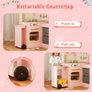 Corner Play Kitchen with Pull-Out Countertop and Ice Maker – Pink