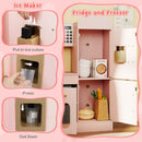 Corner Play Kitchen with Pull-Out Countertop and Ice Maker – Pink