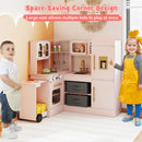 Corner Play Kitchen with Pull-Out Countertop and Ice Maker – Pink