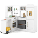 Corner Play Kitchen with Pull-Out Countertop and Ice Maker – White