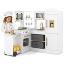 Corner Play Kitchen with Pull-Out Countertop and Ice Maker – White