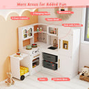 Corner Play Kitchen with Pull-Out Countertop and Ice Maker – White