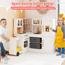 Corner Play Kitchen with Pull-Out Countertop and Ice Maker – White