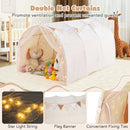 Kids Tunnel Play Tent with Glow-in-the-Dark Stars – Beige