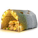 Kids Tunnel Play Tent with Glow-in-the-Dark Stars – Grey