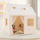 Kids Playhouse Tent with Glowing Stars and Mat – Beige