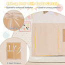 Kids Playhouse Tent with Glowing Stars and Mat – Beige