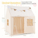 Kids Playhouse Tent with Glowing Stars and Mat – Beige