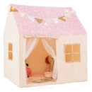Kids Playhouse Tent with Glowing Stars and Mat – Pink