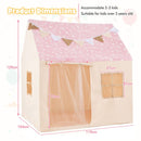 Kids Playhouse Tent with Glowing Stars and Mat – Pink