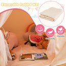 Kids Playhouse Tent with Glowing Stars and Mat – Pink