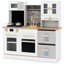 Natural and White Play Kitchen with Lights and Fabric Drawers – Natural