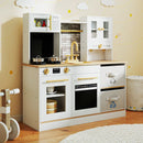 Natural and White Play Kitchen with Lights and Fabric Drawers – Natural