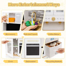 Natural and White Play Kitchen with Lights and Fabric Drawers – Natural