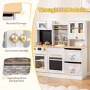 Natural and White Play Kitchen with Lights and Fabric Drawers – Natural