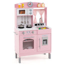 Height-Adjustable Pink Play Kitchen with Ice Maker – Pink