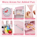 Height-Adjustable Pink Play Kitchen with Ice Maker – Pink
