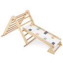 Adjustable Wooden Triangle Climber with Reversible Ramp – Natural