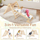 Adjustable Wooden Triangle Climber with Reversible Ramp – Natural