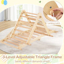 Adjustable Wooden Triangle Climber with Reversible Ramp – Natural
