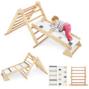 Adjustable Wooden Triangle Climber with Reversible Ramp – Natural
