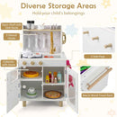 Compact White Play Kitchen with Telephone and Recipe Card – White