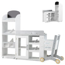 Modular Grocery Store Playset with Shopping Cart – White