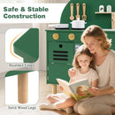 Compact Play Kitchen with Curved Backboard and Cookware – Green
