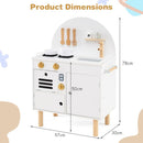 Compact Play Kitchen with Curved Backboard and Cookware – White
