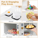 Compact Play Kitchen with Curved Backboard and Cookware – White