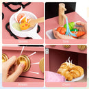 Compact Pink Play Kitchen with Curtain and Chef Apron – Pink