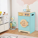 Wooden Toy Washing Machine with Sink – Blue