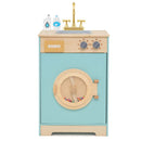 Wooden Toy Washing Machine with Sink – Blue