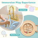 Wooden Toy Washing Machine with Sink – Blue